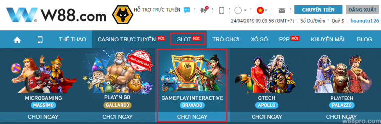 choi slot game mien phi tai w88