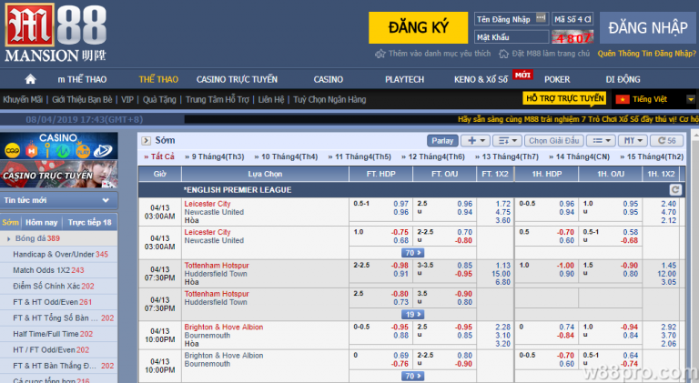 Kinh nghiệm cá độ bóng đá tại nhà cái M88